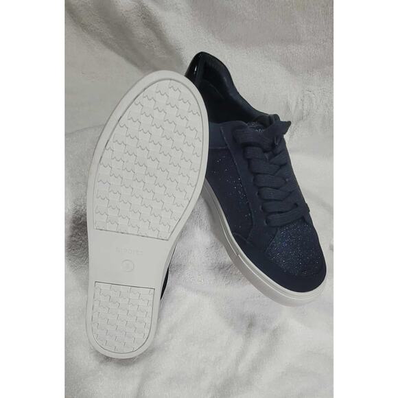 NWOT Women's Birdies The Cardinal in Navy Shimmer Lace Up size 9 Glitter Sparkle - Picture 5 of 6
